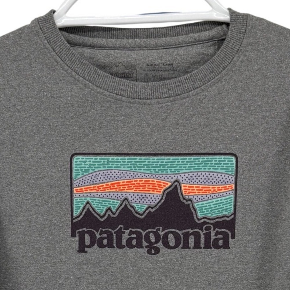 Patagonia Mens Uprisal Crew Sweatshirt Grey‎ Heather Fitz Roy Logo Size S Small